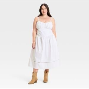 MSRP $35 NWT A NEW DAY COTTON CORSET MIDI DRESS ♡SIZE 2X♡